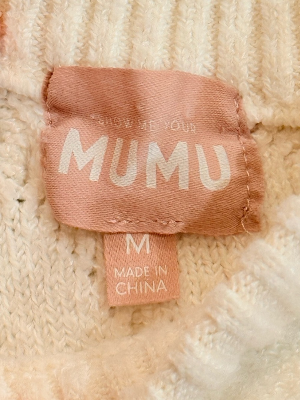 Women’s SHOW ME YOUR MUMU Canyon tunic sweater- cream fuzzy knit. Size medium - Picture 6 of 8
